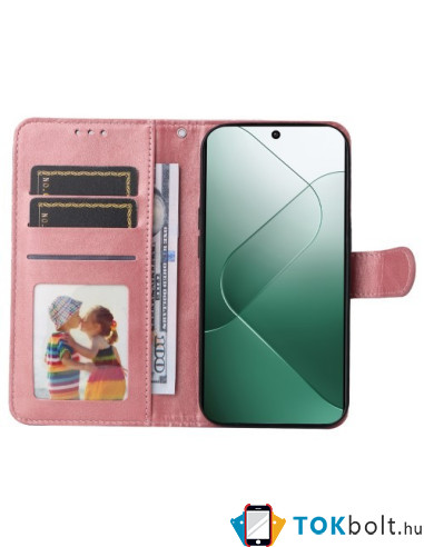 Oldalra nyíló tok Xiaomi 14 telefonhoz - RÓZSAARANY