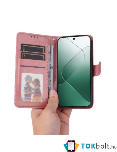 Oldalra nyíló tok Xiaomi 14 telefonhoz - RÓZSAARANY