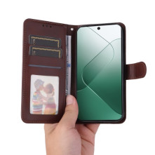 Oldalra nyíló tok Xiaomi 14 telefonhoz - BARNA