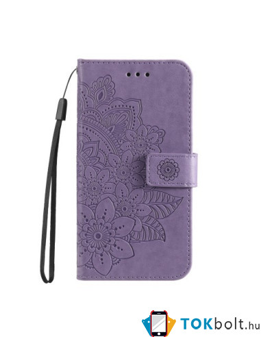 Dombornyomott  mintás notesztok Samsung Galaxy A35 telefonhoz - LILA