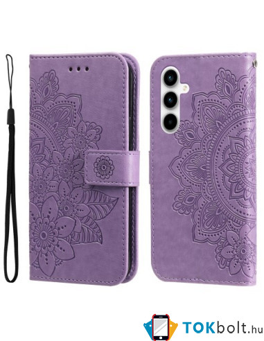 Dombornyomott  mintás notesztok Samsung Galaxy A35 telefonhoz - LILA