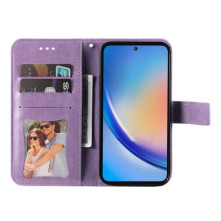 Dombornyomott  mintás notesztok Samsung Galaxy A35 telefonhoz - LILA