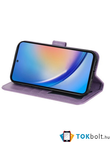 Dombornyomott  mintás notesztok Samsung Galaxy A35 telefonhoz - LILA