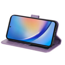 Dombornyomott  mintás notesztok Samsung Galaxy A35 telefonhoz - LILA