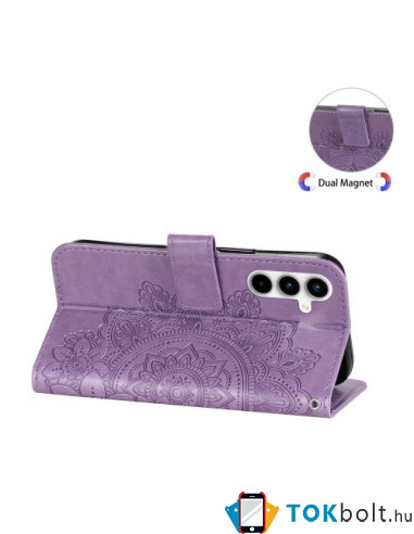 Dombornyomott  mintás notesztok Samsung Galaxy A35 telefonhoz - LILA