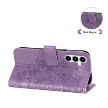 Dombornyomott  mintás notesztok Samsung Galaxy A35 telefonhoz - LILA