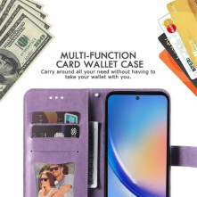 Dombornyomott  mintás notesztok Samsung Galaxy A35 telefonhoz - LILA