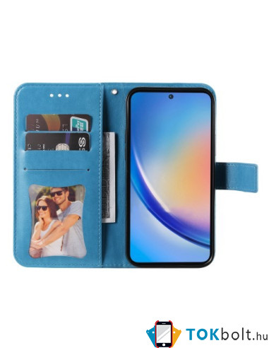 Dombornyomott  mintás notesztok Samsung Galaxy A35 telefonhoz - KÉK