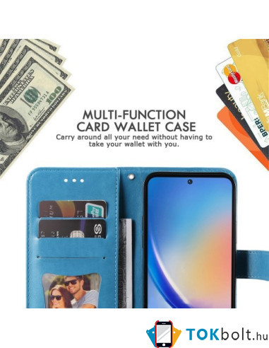 Dombornyomott  mintás notesztok Samsung Galaxy A35 telefonhoz - KÉK