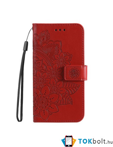 Dombornyomott  mintás notesztok Samsung Galaxy A35 telefonhoz - PIROS