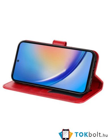 Dombornyomott  mintás notesztok Samsung Galaxy A35 telefonhoz - PIROS