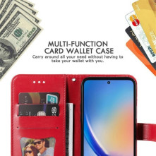 Dombornyomott  mintás notesztok Samsung Galaxy A35 telefonhoz - PIROS