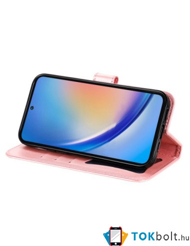 Dombornyomott  mintás notesztok Samsung Galaxy A35 telefonhoz - RÓZSAARANY