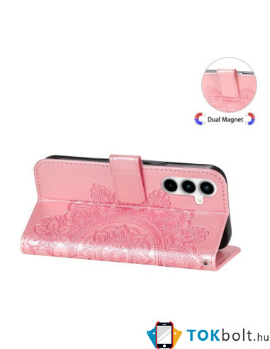 Dombornyomott  mintás notesztok Samsung Galaxy A35 telefonhoz - RÓZSAARANY
