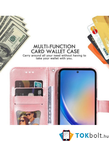 Dombornyomott  mintás notesztok Samsung Galaxy A35 telefonhoz - RÓZSAARANY