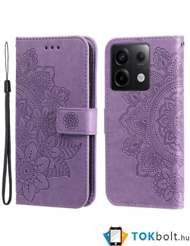 Dombornyomott  mintás notesztok Xiaomi Redmi Note 13 Pro telefonhoz - LILA