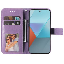 Dombornyomott  mintás notesztok Xiaomi Redmi Note 13 Pro telefonhoz - LILA
