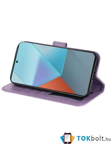 Dombornyomott  mintás notesztok Xiaomi Redmi Note 13 Pro telefonhoz - LILA