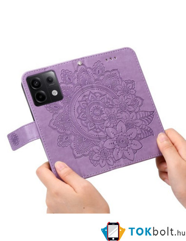 Dombornyomott  mintás notesztok Xiaomi Redmi Note 13 Pro telefonhoz - LILA