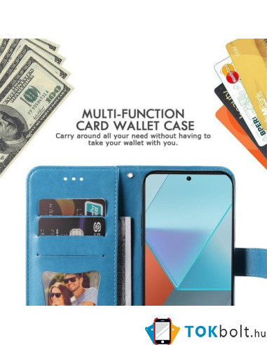 Dombornyomott  mintás notesztok Xiaomi Redmi Note 13 Pro telefonhoz - KÉK
