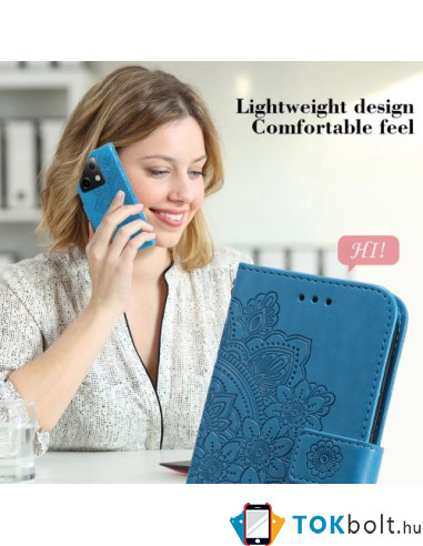 Dombornyomott  mintás notesztok Xiaomi Redmi Note 13 Pro telefonhoz - KÉK