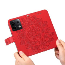 Dombornyomott  mintás notesztok Xiaomi Redmi Note 13 Pro telefonhoz - PIROS