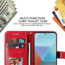 Dombornyomott  mintás notesztok Xiaomi Redmi Note 13 Pro telefonhoz - PIROS