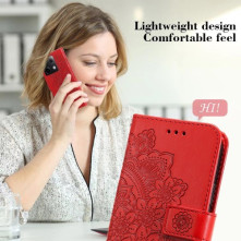 Dombornyomott  mintás notesztok Xiaomi Redmi Note 13 Pro telefonhoz - PIROS