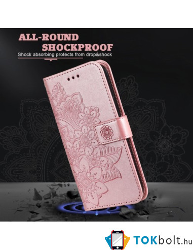 Dombornyomott  mintás notesztok Xiaomi Redmi Note 13 Pro telefonhoz - RÓZSAARANY