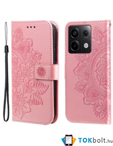Dombornyomott  mintás notesztok Xiaomi Redmi Note 13 Pro telefonhoz - RÓZSAARANY