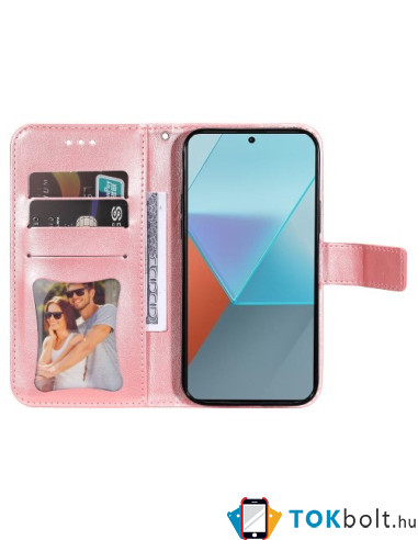 Dombornyomott  mintás notesztok Xiaomi Redmi Note 13 Pro telefonhoz - RÓZSAARANY