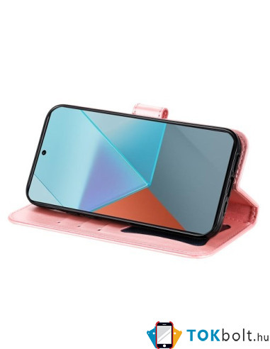 Dombornyomott  mintás notesztok Xiaomi Redmi Note 13 Pro telefonhoz - RÓZSAARANY