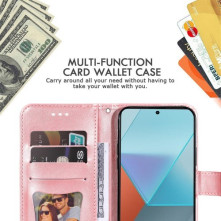 Dombornyomott  mintás notesztok Xiaomi Redmi Note 13 Pro telefonhoz - RÓZSAARANY
