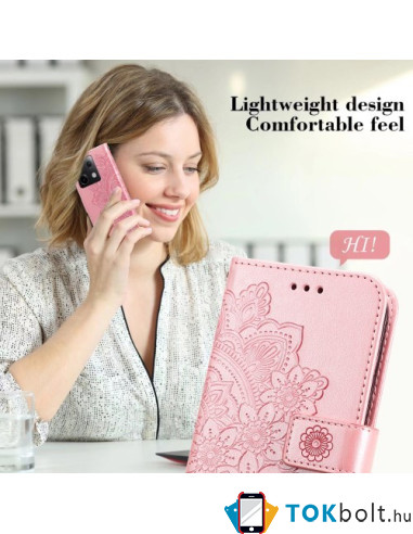 Dombornyomott  mintás notesztok Xiaomi Redmi Note 13 Pro telefonhoz - RÓZSAARANY