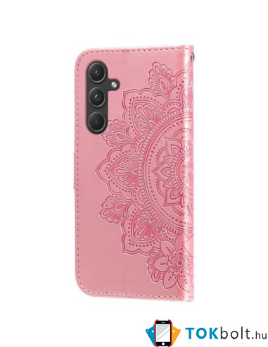 Dombornyomott  mintás notesztok Samsung Galaxy A55 telefonhoz - RÓZSAARANY