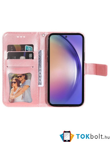 Dombornyomott  mintás notesztok Samsung Galaxy A55 telefonhoz - RÓZSAARANY