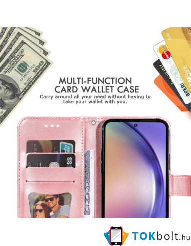 Dombornyomott  mintás notesztok Samsung Galaxy A55 telefonhoz - RÓZSAARANY