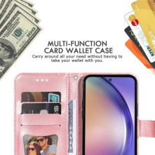 Dombornyomott  mintás notesztok Samsung Galaxy A55 telefonhoz - RÓZSAARANY