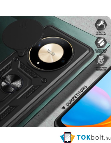 Kemény műanyag és rugalmas TPU hibrid tok Honor Magic6 Lite telefonhoz - ZÖLD