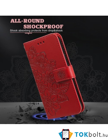 Dombornyomott  mintás notesztok Honor Magic5 Lite / Honor X9a telefonhoz - PIROS