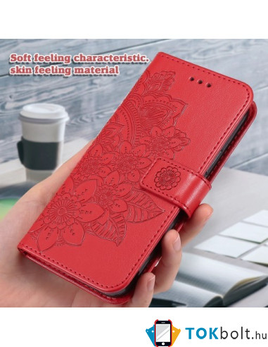 Dombornyomott  mintás notesztok Honor Magic5 Lite / Honor X9a telefonhoz - PIROS