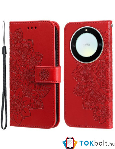 Dombornyomott  mintás notesztok Honor Magic5 Lite / Honor X9a telefonhoz - PIROS