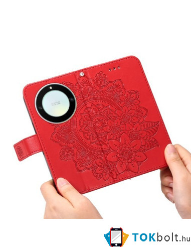 Dombornyomott  mintás notesztok Honor Magic5 Lite / Honor X9a telefonhoz - PIROS