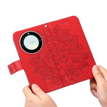 Dombornyomott  mintás notesztok Honor Magic5 Lite / Honor X9a telefonhoz - PIROS