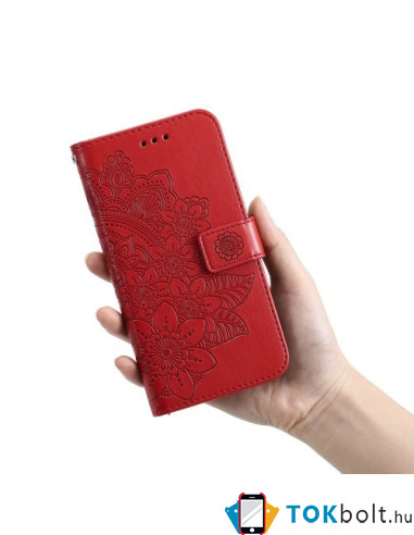 Dombornyomott  mintás notesztok Honor Magic5 Lite / Honor X9a telefonhoz - PIROS