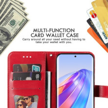 Dombornyomott  mintás notesztok Honor Magic5 Lite / Honor X9a telefonhoz - PIROS