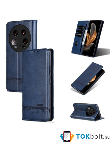 Oldalra nyíló tok Xiaomi 14 Ultra telefonhoz - KÉK