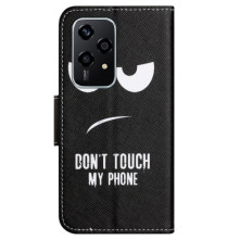 Oldalra nyíló mintás telefontok Honor 200 Lite telefonhoz - DONT TOUCH MY PHONE