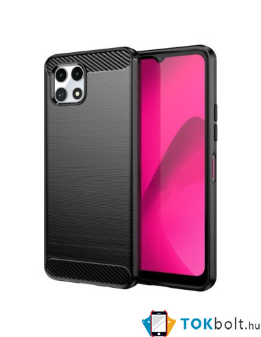 T-Mobile REVVL 7 karbon mintás tok - FEKETE