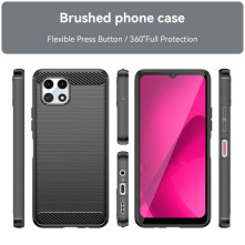 T-Mobile REVVL 7 karbon mintás tok - FEKETE
